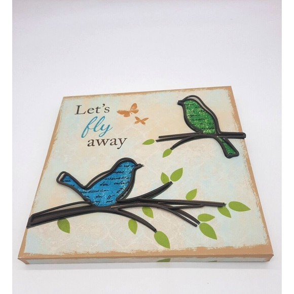 Sign Of The Times Decorative Bird "Lets Fly Away" Wall Hanging Spring Decor - Picture 2 of 6